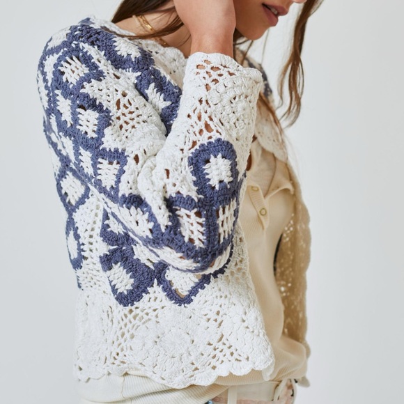 Anthropologie Crochet Kimono Jacket - Picture 4 of 10